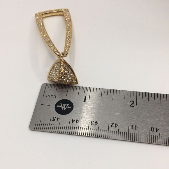 House of Harlow 1960 Mesa Door Knocker Gold Tone & Rhinestone Earrings - Picture 13 of 14